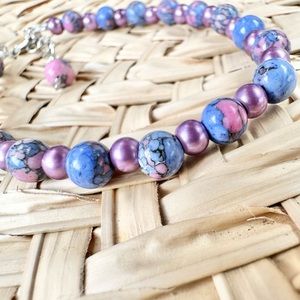 Beautiful pink/blue jasper bracelet